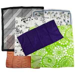 Lot Vintage Scarves Scarf Acetate Rayon Poly Print Solid Floral One Sally Gee